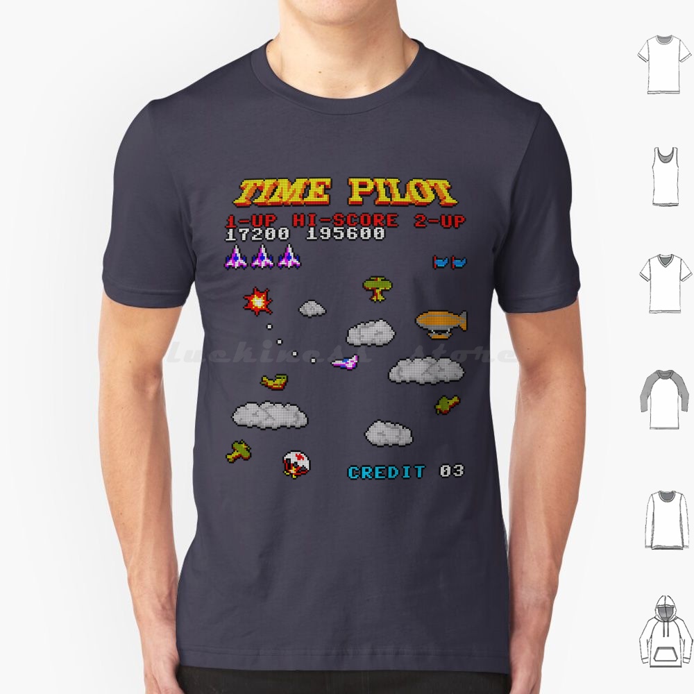 Retro Gaming T Shirt - Time Pilot 2 T-shirt Katoen Heren