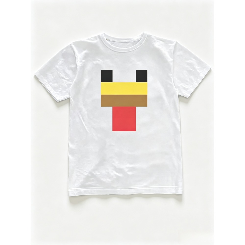 Retro Gaming T Shirt - Minimal Pixel Chicken Face Graphic Heren