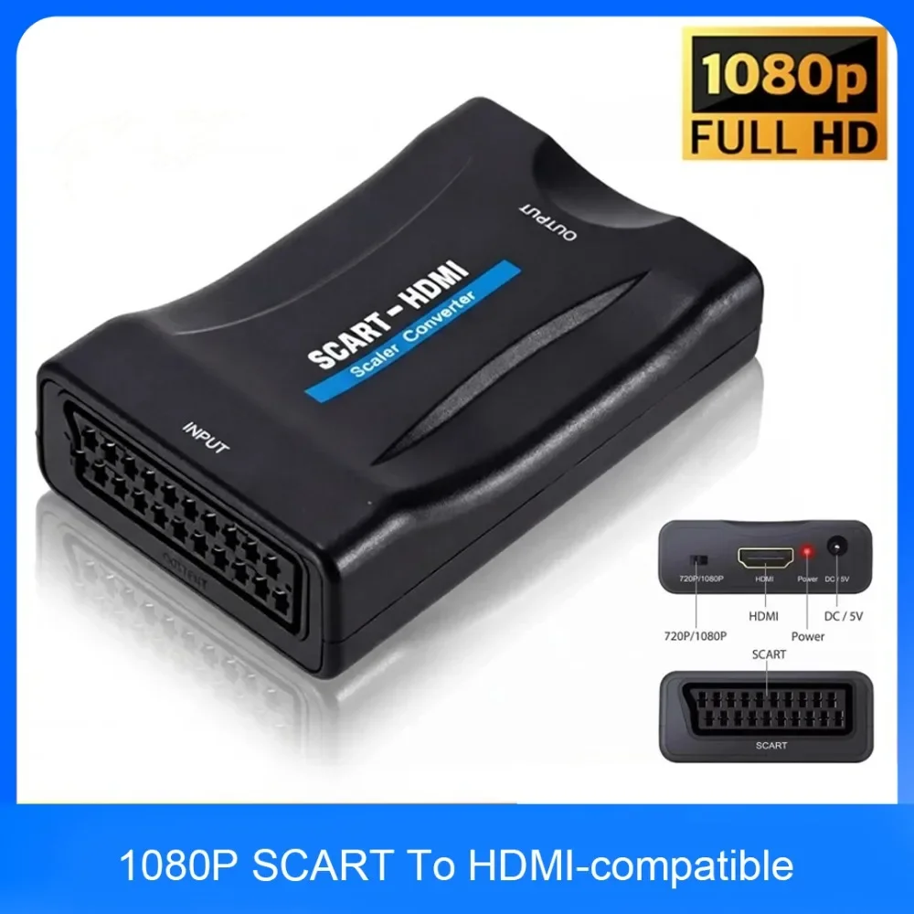 Scart To Hdmi - SCART naar HDMI-compatibele converteradapter 1080P video-