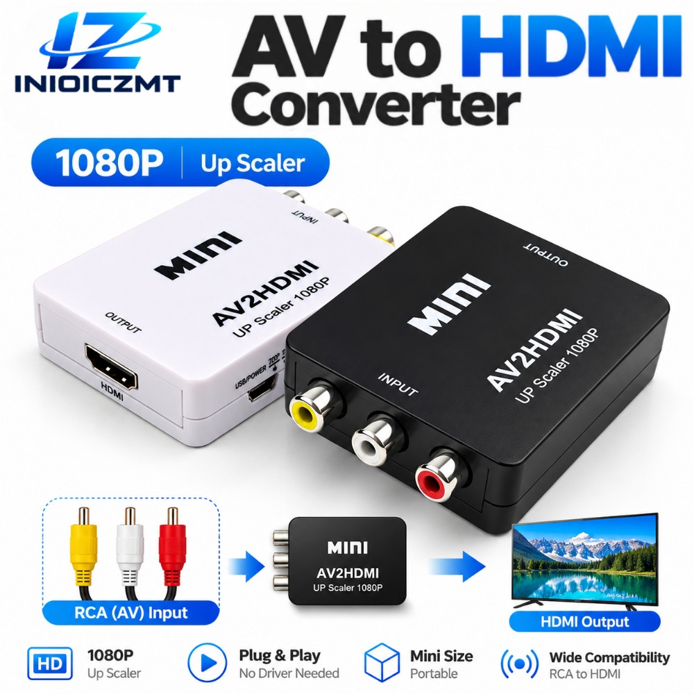 Retro Gaming N64 - 1080P RCA AV naar HDMI-converter, RCA