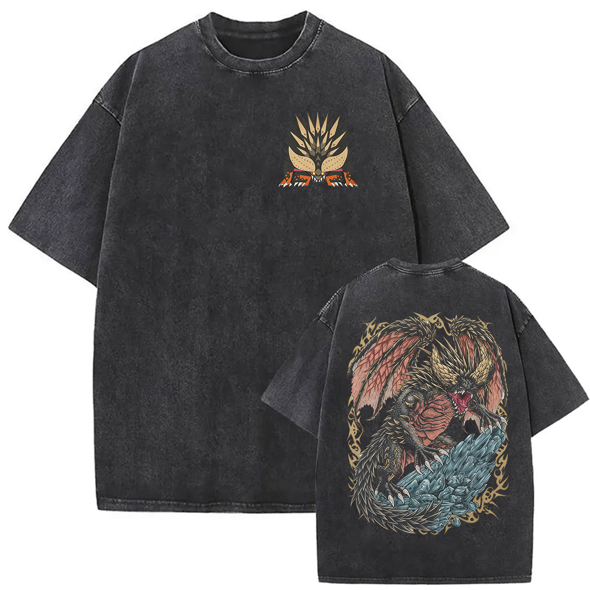 Vintage gewassen Monster Hunte - Retro Gaming T Shirt recensie en prijs